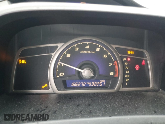 2008 Honda Civic LX with VIN 2HGFA16598H351403, listed as a Copart auction lot 55819905 with 166,272 mi miles and Salvage Title. Bid and sale history available at DreamBid. Image 9.