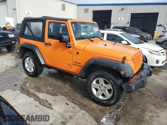 2013 Jeep Wrangler Sport with VIN 1C4AJWAG7DL550851, listed as a Copart auction lot 88639225 with Not Provided miles and Salvage Title. Bid and sale history available at carsss.com. Image 4.