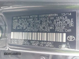 2015 Toyota Prius One z VIN JTDKDTB32F1575905, wystawiony jako IAAI lot #42152447 z przebiegiem 141 061 mil mil oraz . Historia ofert i sprzedaży dostępna na DreamBid. Obrazek 9.