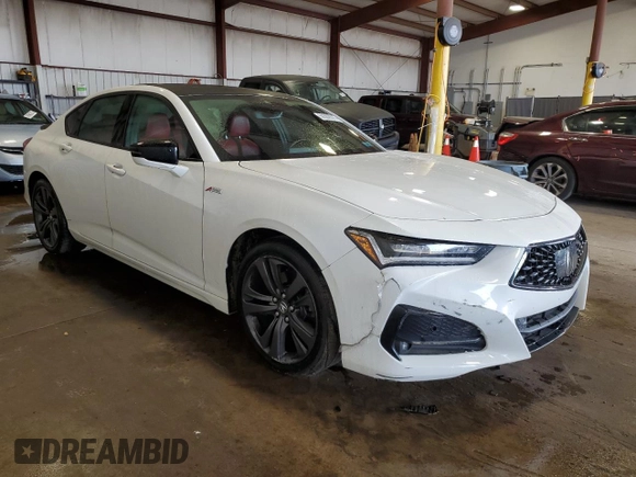 2022 Acura TLX w/A-Spec Package with VIN 19UUB5F59NA002022, listed as a Copart auction lot 59362675 with 43,724 mi miles and Salvage title. Bid and sale history available at DreamBid. Image 4.
