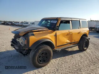 2021 Ford Bronco First Edition with VIN 1FMEE5EP0MLA41738, listed as a Copart auction lot 70824914 with 18,482 mi miles and Salvage Title. Bid and sale history available at DreamBid. Image 1.