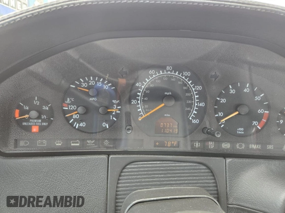 1998 MERCEDES-BENZ CL-CLASS 600 with VIN WDBGA76G5WA397263, listed as a Copart auction lot 43164325 with 110,419 mi miles and Clean Title. Bid and sale history available at DreamBid. Image 8.