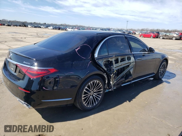 2023 Mercedes-Benz S 500 z VIN W1K6G6DB6PA195794, wystawiony jako Copart lot #46353265 z przebiegiem 35 416 mil mil oraz Szkoda całkowita • Salvage title. Historia ofert i sprzedaży dostępna na DreamBid. Obrazek 3.