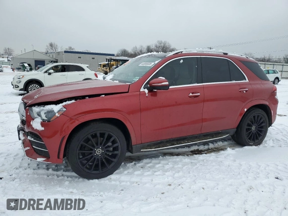 2022 Mercedes-Benz GLE 350 with VIN 4JGFB4KB5NA586900, listed as a Copart auction lot 44856935 with 57,953 mi miles and Salvage title. Bid and sale history available at DreamBid. Image 1.