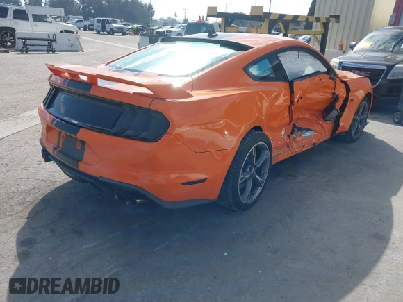 2021 Ford Mustang GT with VIN 1FA6P8CF5M5114482, listed as a IAAI auction lot 41613528 with 63,216 mi miles. Bid and sale history available at carsss.com. Image 4.