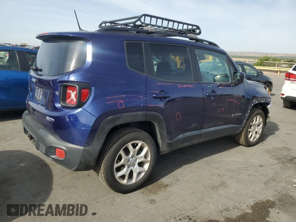 2017 Jeep Renegade Altitude with VIN ZACCJBBB9HPE52085, listed as a Copart auction lot 58781195 with 139,524 mi miles and Salvage title. Bid and sale history available at DreamBid. Image 3.