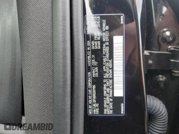 2024 Volvo S60 Plus Black Edition with VIN 7JRL12FH6RG281195, listed as a Copart auction lot 50202175 with 11,498 mi miles and Salvage title. Bid and sale history available at DreamBid. Image 12.
