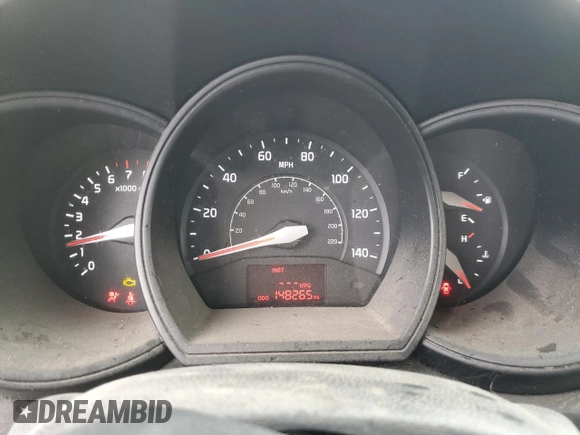 2014 Kia Rio LX with VIN KNADM5A39E6354838, listed as a Copart auction lot 76335694 with 148,265 mi miles and Salvage Title. Bid and sale history available at carsss.com. Image 9.