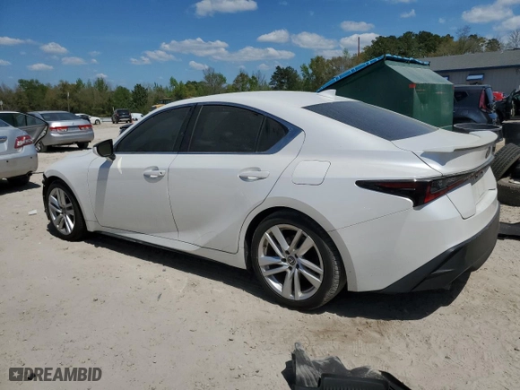 2021 Lexus IS with VIN JTHAA1D21M5114728, listed as a Copart auction lot 50702935 with 9,696 mi miles and Salvage Title. Bid and sale history available at carsss.com. Image 2.