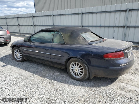 2001 Chrysler Sebring Limited with VIN 1C3EL65U01N711623, listed as a Copart auction lot 75607884 with 0 mi miles and Salvage Title. Bid and sale history available at carsss.com. Image 2.