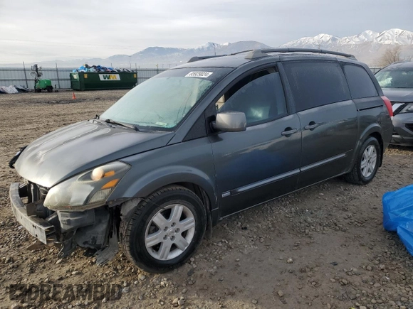 2006 Nissan Quest SL with VIN 5N1BV28UX6N121137, listed as a Copart auction lot 85929024 with 0 mi miles and Salvage Title. Bid and sale history available at carsss.com. Image 1.