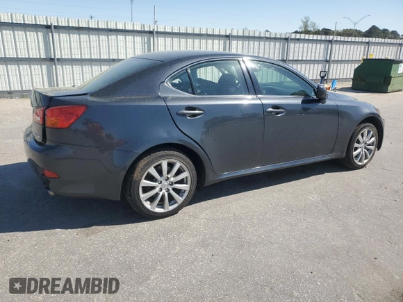 2006 Lexus IS 250 with VIN JTHCK262365003626, listed as a Copart auction lot 50768335 with 252,699 mi miles and Salvage Title. Bid and sale history available at DreamBid. Image 3.