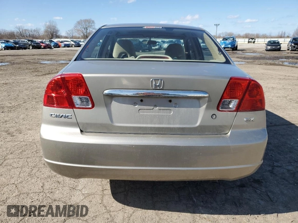 2003 Honda Civic EX with VIN 2HGES25783H618685, listed as a Copart auction lot 50200425 with 157,582 mi miles and Salvage Title. Bid and sale history available at DreamBid. Image 6.