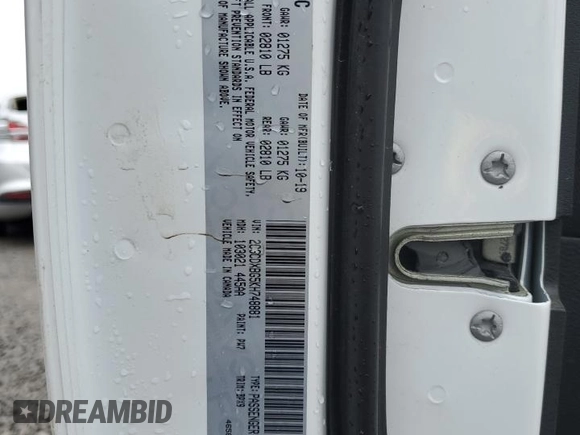 2019 Dodge Charger SXT with VIN 2C3CDXBG5KH748881, listed as a Copart auction lot 50876595 with 40,266 mi miles and Non repairable. Bid and sale history available at DreamBid. Image 13.
