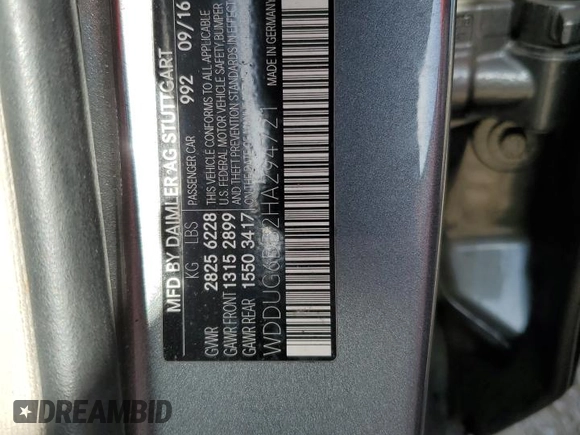 2017 Mercedes-Benz S 550e with VIN WDDUG6DB2HA294721, listed as a Copart auction lot 48889975 with Not Provided miles and Non Repairable. Bid and sale history available at DreamBid. Image 12.