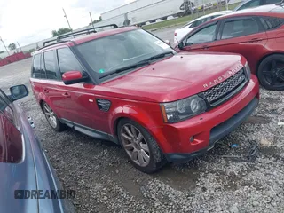 2012 Land Rover Range Rover Sport SC with VIN SALSH2E46CA748493, listed as a IAAI auction lot 42097851 with 57,676 mi miles. Bid and sale history available at carsss.com. Image 1.