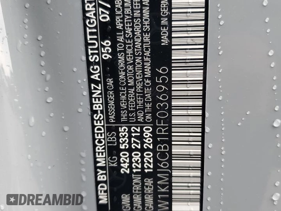 2024 Mercedes-Benz CLE 53 AMG z VIN W1KMJ6CB1RF036956, wystawiony jako Copart lot #54318065 z przebiegiem 3955 mil mil oraz Szkoda całkowita • Salvage title. Historia ofert i sprzedaży dostępna na DreamBid. Obrazek 12.