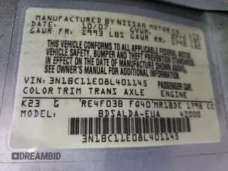 2008 Nissan Versa 1.8 S with VIN 3N1BC11E08L401145, listed as a Copart auction lot 51875515 with 152,197 mi miles and Salvage Title. Bid and sale history available at carsss.com. Image 14.