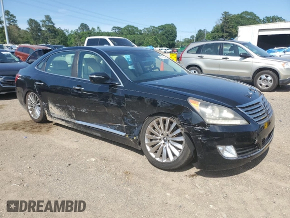 2014 Hyundai Equus Signature with VIN KMHGH4JHXEU085606, listed as a Copart auction lot 55570645 with 114,951 mi miles and Salvage title. Bid and sale history available at DreamBid. Image 4.