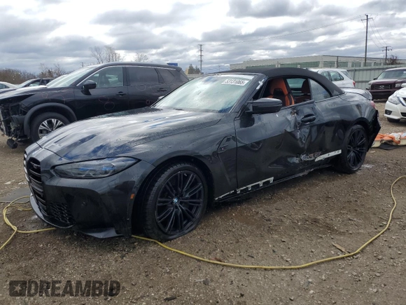 2023 BMW M4 Competition xDrive с VIN WBS33BA0XPCL38893, выставлен на аукционе Copart как лот 53131065 с пробегом 29 058 миль миль и Списание • Salvage title. История ставок и продаж доступна на DreamBid. Изображение 1.
