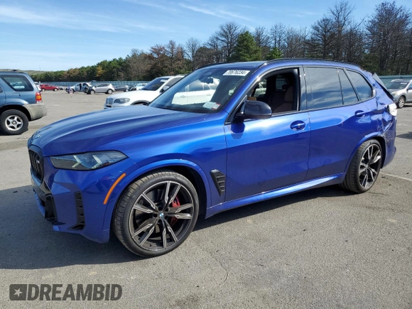 2024 BMW X5 M60i with VIN 5UX33EU07R9U78919, listed as a Copart auction lot 70676234 with 14,301 mi miles and Salvage Title. Bid and sale history available at carsss.com. Image 1.