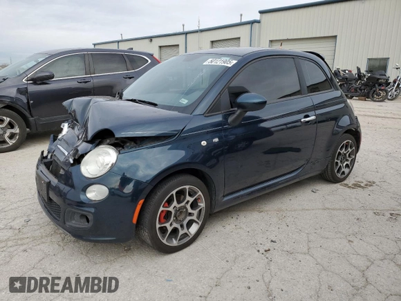 2013 FIAT 500 Sport with VIN 3C3CFFBRXDT544786, listed as a Copart auction lot 50121905 with 109,455 mi miles and Salvage Title. Bid and sale history available at carsss.com. Image 1.