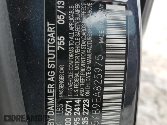 2014 Mercedes-Benz E 350 Sport with VIN WDDHF5KB9EA825975, listed as a Copart auction lot 55427505 with 134,668 mi miles and Salvage title. Bid and sale history available at DreamBid. Image 12.