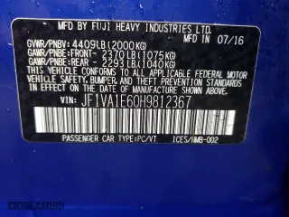 2017 Subaru WRX Premium with VIN JF1VA1E60H9812367, listed as a Copart auction lot 78736154 with 0 mi miles and Salvage Title. Bid and sale history available at carsss.com. Image 12.