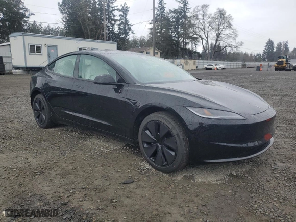 2025 Tesla Model 3 Long Range with VIN 5YJ3E1EA6SF896623, listed as a Copart auction lot 46367275 with 499 mi miles and Salvage Title. Bid and sale history available at carsss.com. Image 4.