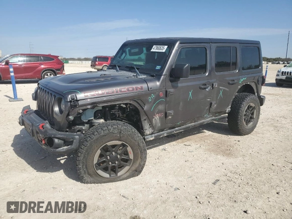 2018 Jeep Wrangler Unlimited Rubicon with VIN 1C4HJXFN6JW203324, listed as a Copart auction lot 47960635 with 80,383 mi miles and Salvage title. Bid and sale history available at DreamBid. Image 1.