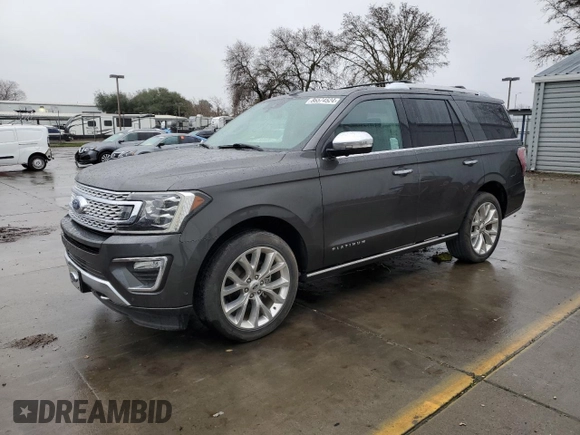 2019 Ford Expedition Platinum with VIN 1FMJU1MT4KEA06243, listed as a Copart auction lot 86574524 with 28,628 mi miles and Salvage Title. Bid and sale history available at carsss.com. Image 1.
