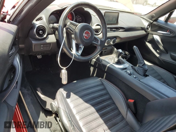 2017 FIAT 124 Spider Lusso with VIN JC1NFAEKXH0125617, listed as a Copart auction lot 58742395 with 18,930 mi miles and Salvage title. Bid and sale history available at DreamBid. Image 8.