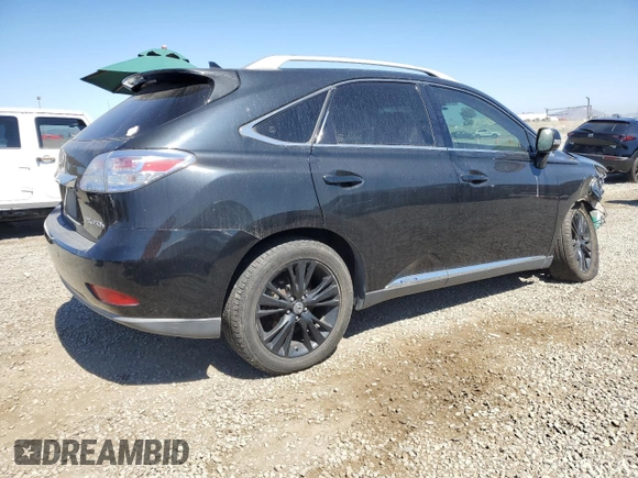 2011 Lexus RX 450h with VIN JTJBC1BAXB2034849, listed as a Copart auction lot 62915265 with 168,558 mi miles and Salvage title. Bid and sale history available at DreamBid. Image 3.