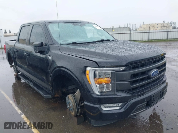 2021 Ford F-150 XL with VIN 1FTFW1E85MFA61098, listed as a IAAI auction lot 41802160 with 1 mi miles. Bid and sale history available at carsss.com. Image 1.
