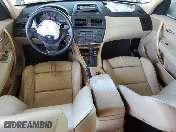2005 BMW X3 3.0i z VIN WBXPA93435WD11740, wystawiony jako Copart lot #52363245 z przebiegiem 186 596 mil mil oraz Szkoda całkowita • Salvage title. Historia ofert i sprzedaży dostępna na DreamBid. Obrazek 8.