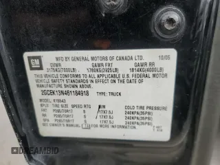 2006 Chevrolet Silverado 1500 LT1 with VIN 2GCEK13N461184918, listed as a Copart auction lot 89359865 with 162,605 mi miles and Salvage Title. Bid and sale history available at DreamBid. Image 12.