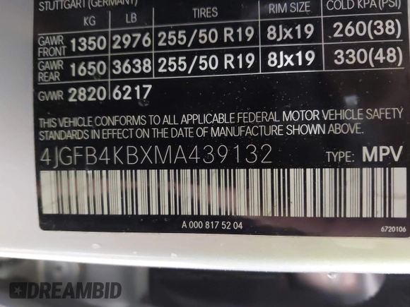 2021 Mercedes-Benz GLE 350 with VIN 4JGFB4KBXMA439132, listed as a IAAI auction lot 42200713 with 13,583 mi miles and . Bid and sale history available at DreamBid. Image 9.