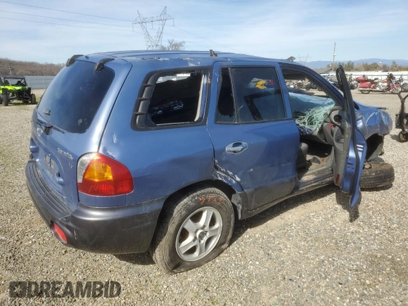2002 Hyundai Santa Fe GLS with VIN KM8SC13D62U304459, listed as a Copart auction lot 46334035 with 0 mi miles and Salvage Title. Bid and sale history available at carsss.com. Image 3.