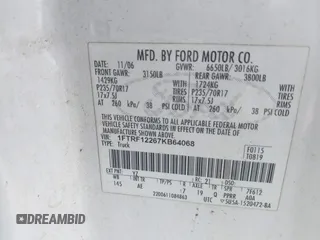 2006 Ford F-150 XL with VIN 1FTRF12W16NA86993, listed as a IAAI auction lot 41947315 with Not provided miles and . Bid and sale history available at DreamBid. Image 9.