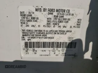 2015 Ford Explorer Limited with VIN 1FM5K7F81FGB19323, listed as a Copart auction lot 41799355 with Not Provided miles and Salvage Title. Bid and sale history available at carsss.com. Image 13.