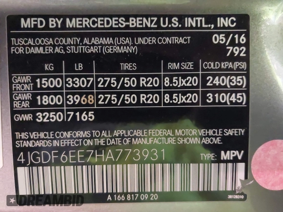 2017 Mercedes-Benz GLS 450 с VIN 4JGDF6EE7HA773931, выставлен на аукционе IAAI как лот 42308022 с пробегом 81 298 миль миль и . История ставок и продаж доступна на DreamBid. Изображение 9.