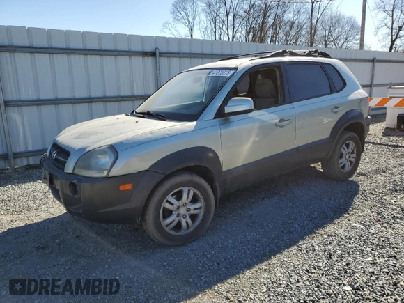 2007 Hyundai Tucson SE with VIN KM8JN12D17U665998, listed as a Copart auction lot 41870815 with 165,467 mi miles and Salvage Title. Bid and sale history available at carsss.com. Image 1.