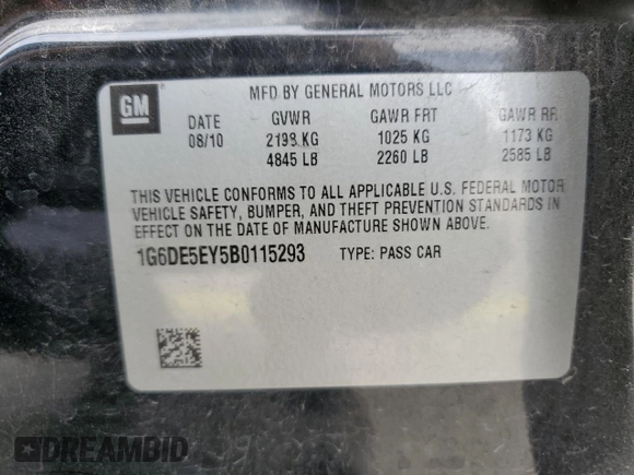 2011 Cadillac CTS Luxury with VIN 1G6DE5EY5B0115293, listed as a Copart auction lot 51009745 with 152,531 mi miles and Salvage Title. Bid and sale history available at DreamBid. Image 12.