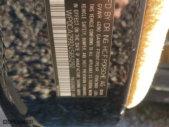 2004 Porsche 911 Carrera with VIN WP0CA29924S651292, listed as a Copart auction lot 81251474 with 0 mi miles and Salvage Title. Bid and sale history available at carsss.com. Image 13.
