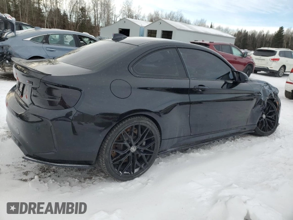 2019 BMW M2 Competition with VIN WBS2U7C58K7D03806, listed as a Copart auction lot 41759485 with 71,393 mi miles and Salvage Title. Bid and sale history available at carsss.com. Image 3.