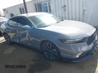 2023 Honda Accord Touring with VIN 1HGCY2F89PA049718, listed as a IAAI auction lot 42141132 with 7,484 mi miles and . Bid and sale history available at DreamBid. Image 1.