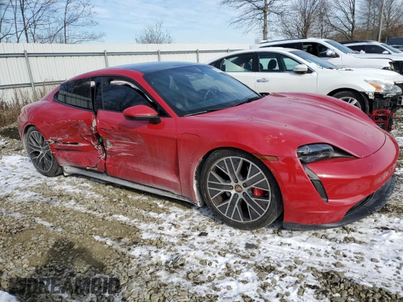 2021 Porsche Taycan 4S with VIN WP0AB2Y12MSA42674, listed as a Copart auction lot 42184295 with Not provided miles and Salvage title. Bid and sale history available at DreamBid. Image 4.
