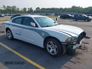 2014 Dodge Charger Police z VIN 2C3CDXAT8EH348719, wystawiony jako IAAI lot #42406370 z przebiegiem 140 573 mil mil oraz . Historia ofert i sprzedaży dostępna na DreamBid. Obrazek 1.