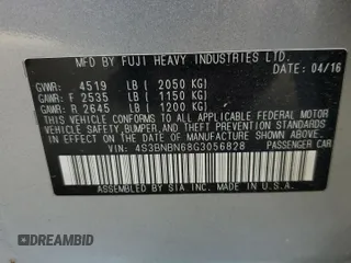 2016 Subaru Legacy Limited with VIN 4S3BNBN68G3056828, listed as a Copart auction lot 57197285 with 164,326 mi miles and Salvage title. Bid and sale history available at DreamBid. Image 12.