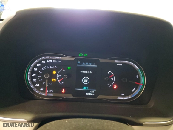 2022 Hyundai Tucson Hybrid Blue with VIN KM8JBCA13NU045713, listed as a Copart auction lot 48371525 with 13,848 mi miles and Salvage Title. Bid and sale history available at carsss.com. Image 9.
